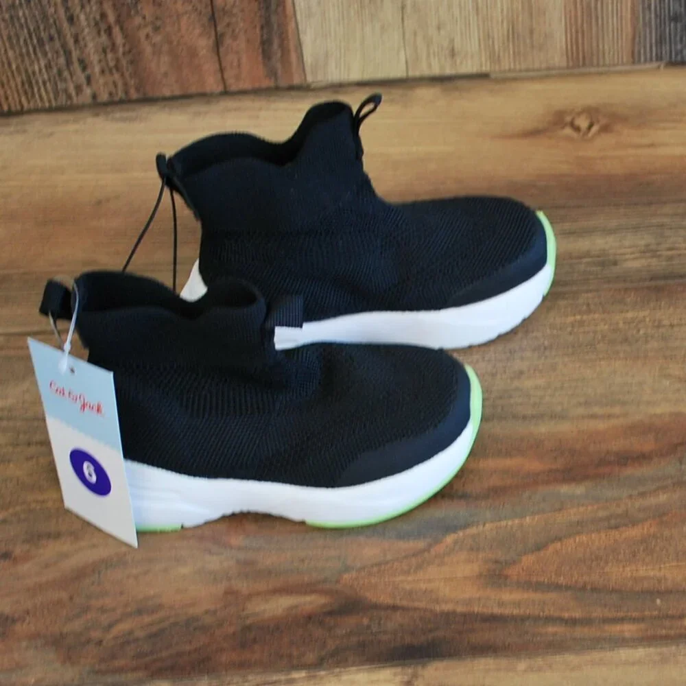 Cat & Jack Black Toddler Black AD417 Ari Slip on Sneakers 6